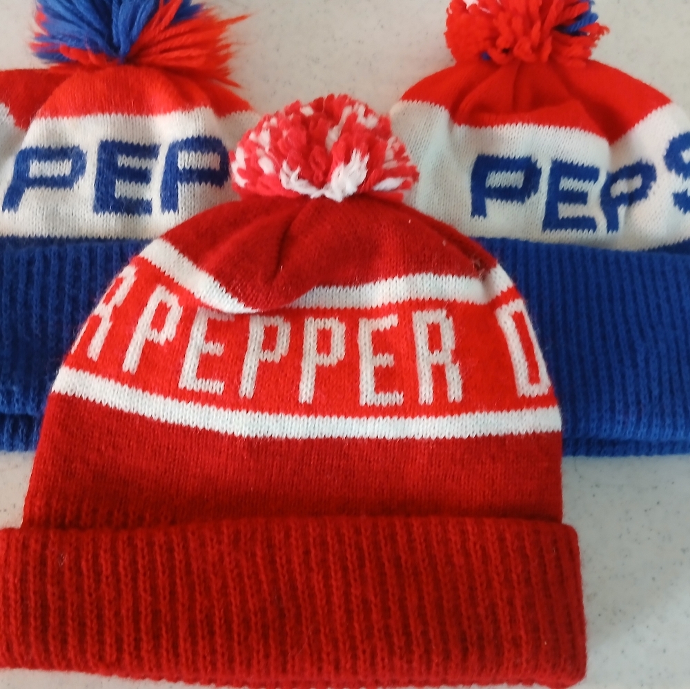 Lot Of Three Winter Hats Pepsi And Dr Pepper